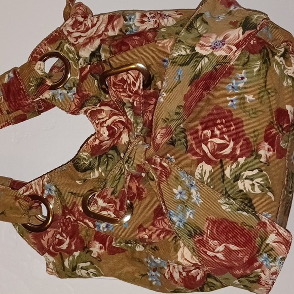 Corduroy Floral Shoulder Bag - Picture 3 of 14